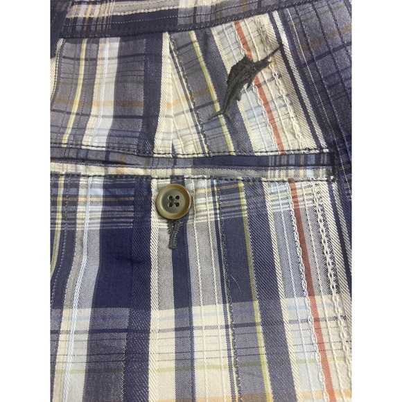 Men's‎ Tommy Bahama Blue Plaid Relaxed Textured Silk Blend Golf Shorts- Size 38 - Picture 3 of 13